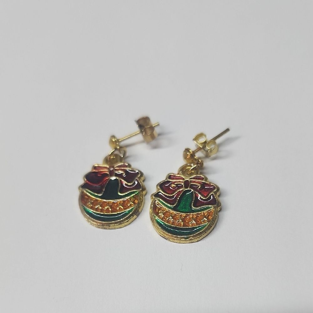 Elegant Multicolor Ornament Bow Earrings